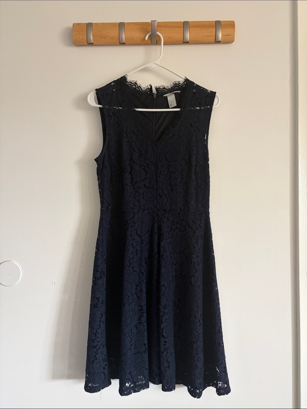 H&M Navy Blue Lace Fit & Flare Dress